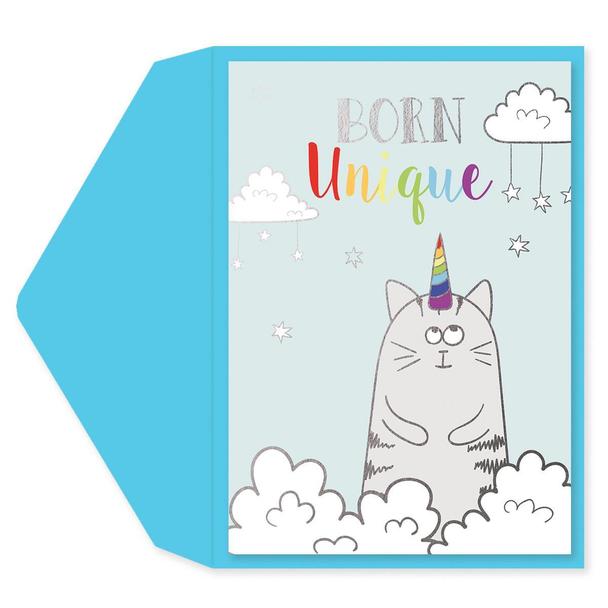 Tarjeta de Cumpleaños 4x6 Gato Born Unique