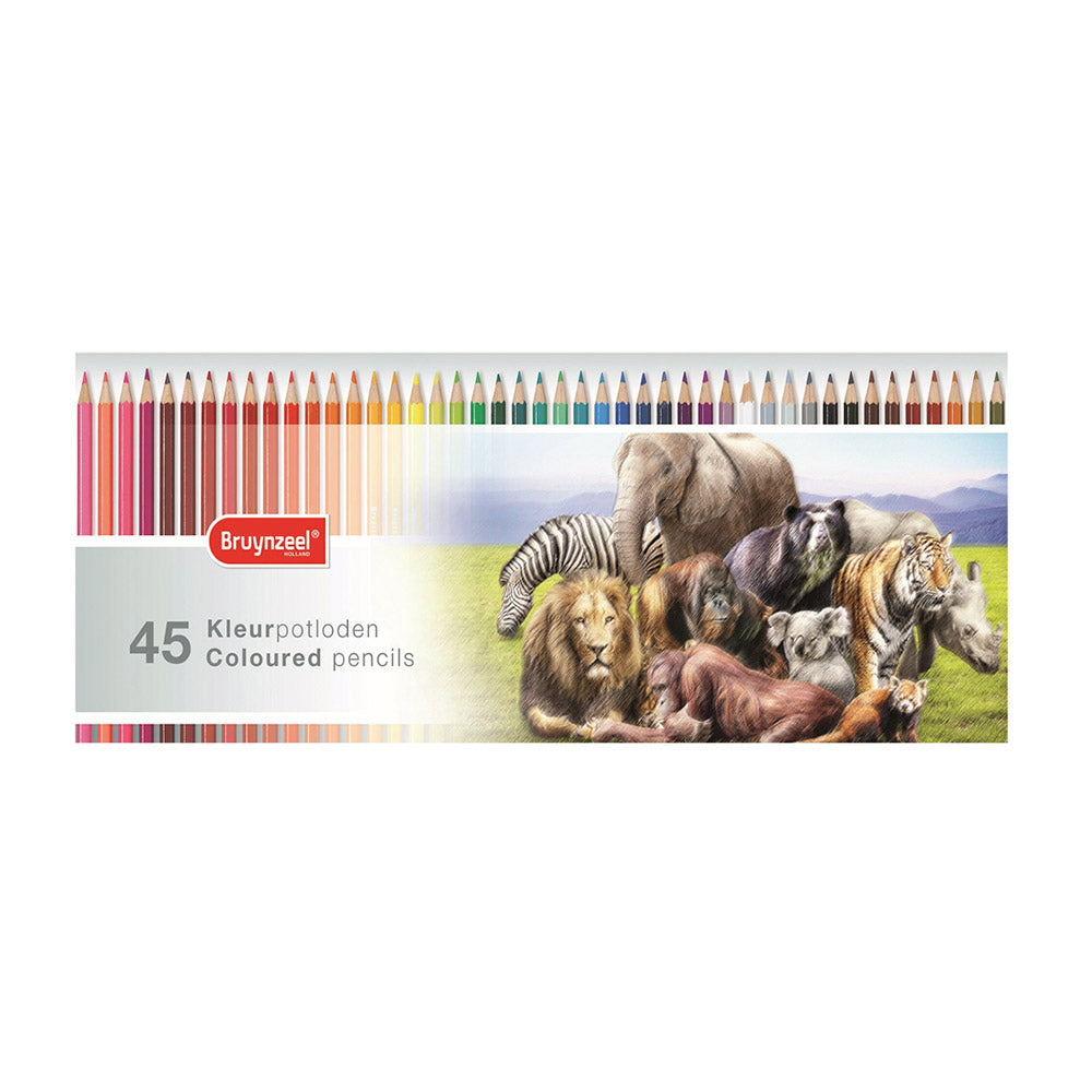 Caja Metálica 45 Lápices de Colores ANIMALES