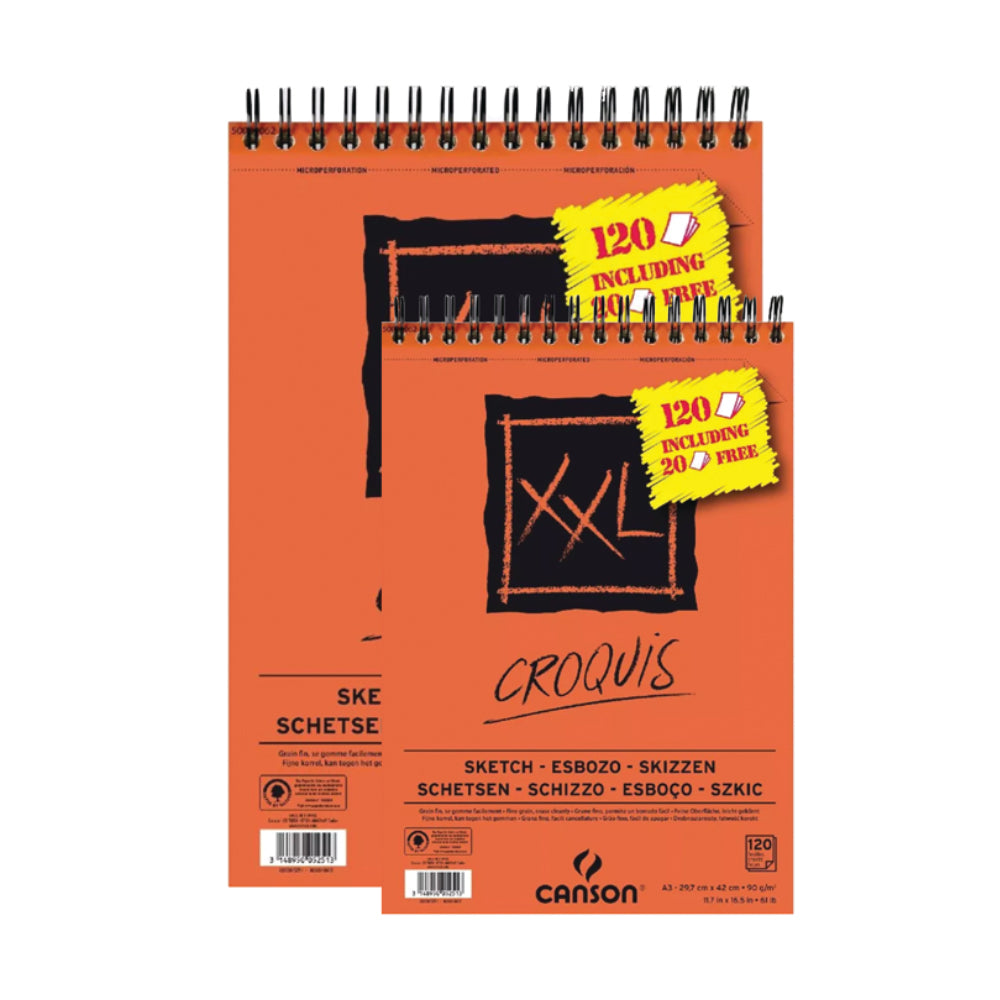 Croquera Canson XL Croquis Promo A4 Naranja 120 hojas + 20