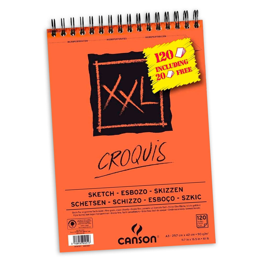Croquera Canson XL Croquis Promo A3 Naranja 29,7 x 42