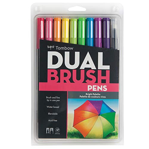 Marcadores Tombow Dual Brush Set 10 Colores Vivos
