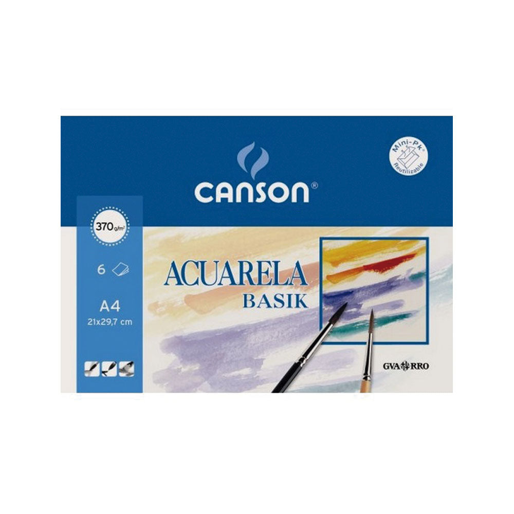 Set de papel guarro para Acuarelas y tempera A4 370gr