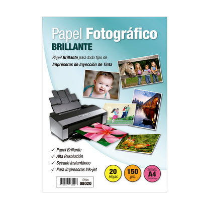 Papel fotografico tamaño a4 brillante 150 g