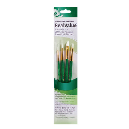 Set 4 pinceles pelo sintetico Blanco RealValue