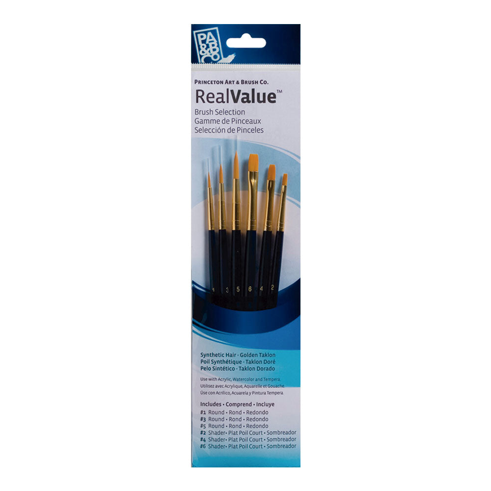 Set 6 pinceles pelo sintetico Azul RealValue