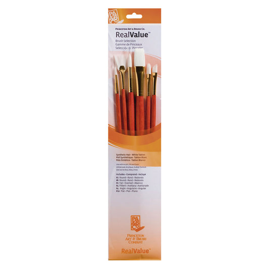 Set 7 pinceles pelo natural Rojo RealValue