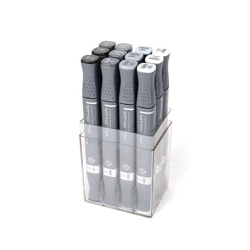 Set de 12 marcadores Gris Toner Design Marker