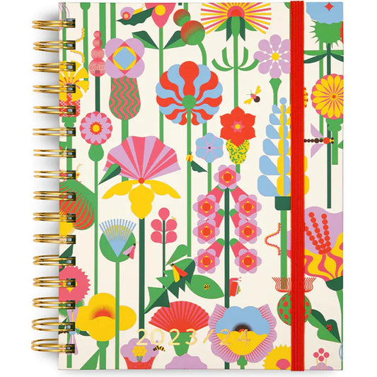 Agenda 2024 Geometric Floral Cream 17 Meses