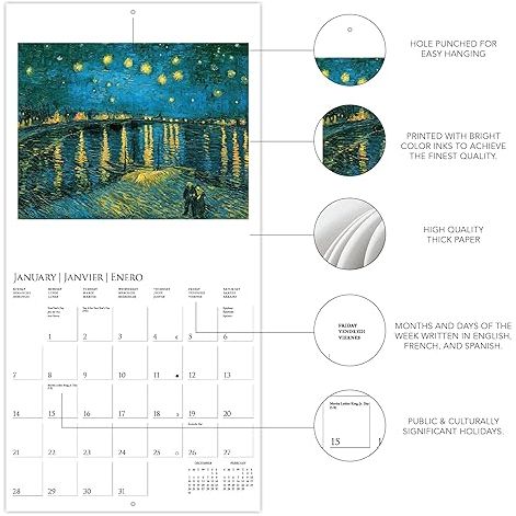 Calendario 2024 Van Gogh 16 Meses