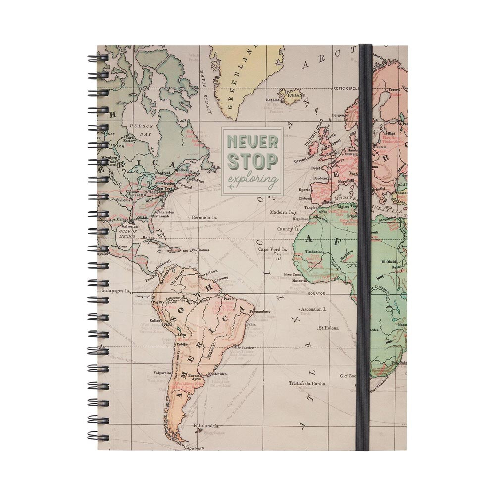Cuaderno Maxi Trio con espiral Mapa Mundo