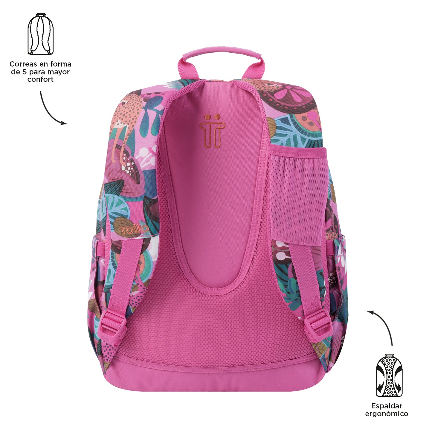 Mochila Escolar Totto Acuarela Rosa