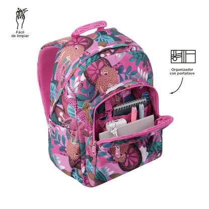 Mochila Escolar Totto Acuarela Rosa