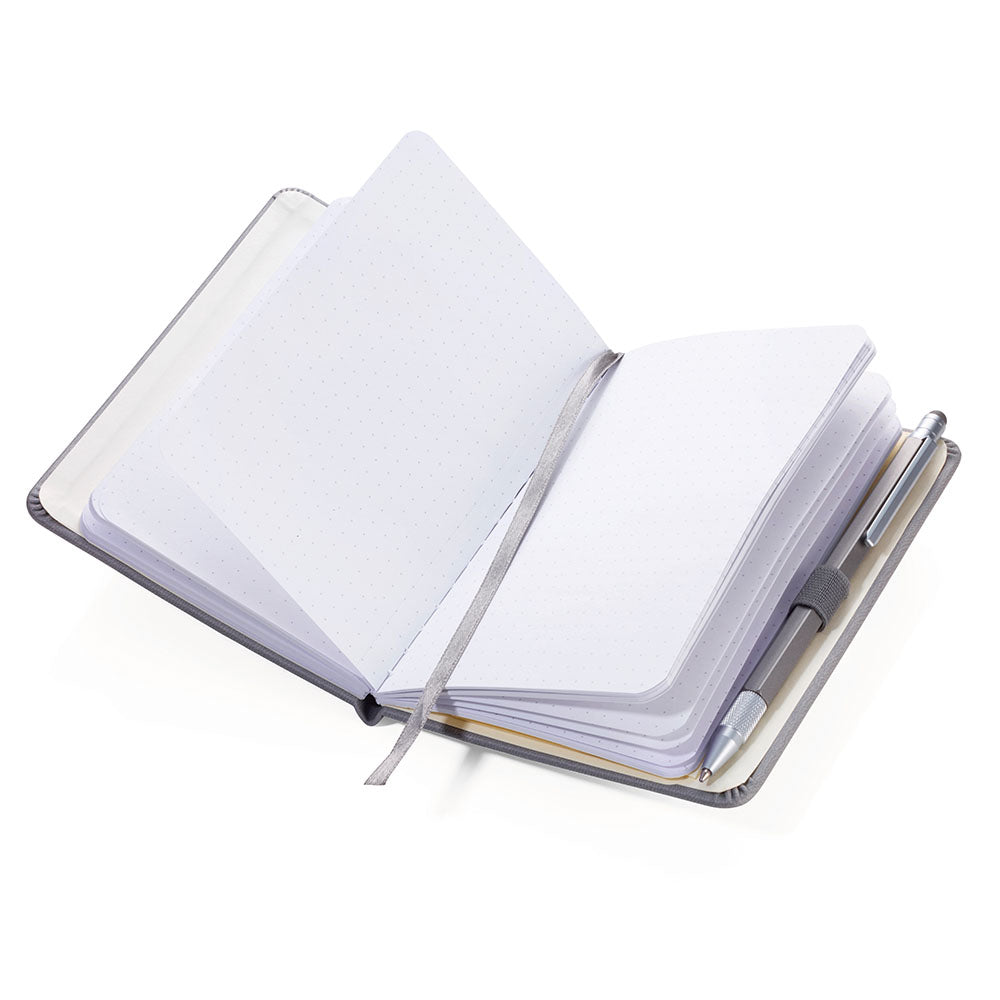 Libreta slimpad troika con bolígrafo constructor slim gris