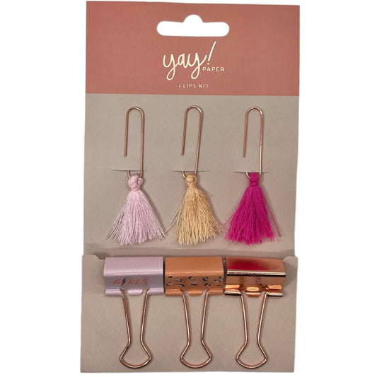 Set Clips y Pins Rosa